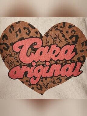 Taka Original Leopard Heart Short Sleeve Tee With Pink and Brown Heart